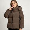 Winter New Solid Color Hooded Loose Cotton Puffer Jacket For Women, Casual Warm Thick Padded Coat For European American Style
