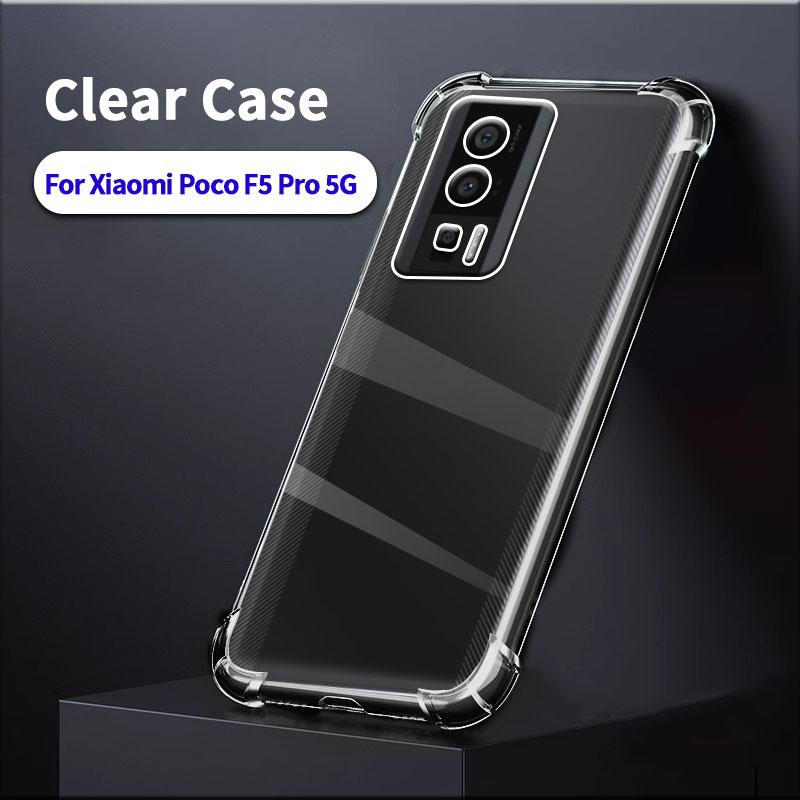 3D Airbag Clear Silicone Phone Case For Xiaomi Poco F5 F5Pro F6 F6Pro 5G Shockproof Soft Protective Shell Transparent Back Cover