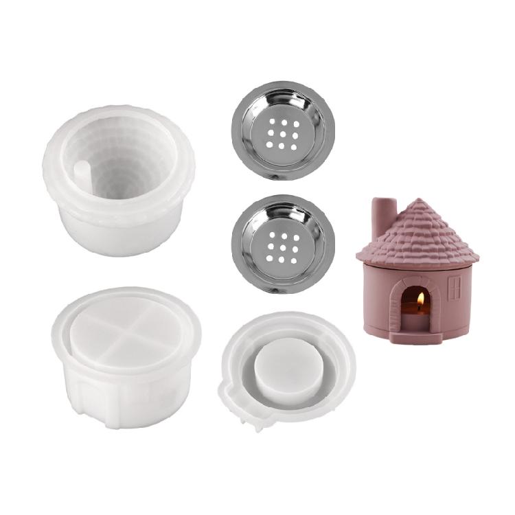 

Multipurpose Silicone Mold Set For Designing Customized Candle Holders With Dry Flowers Glitter 1