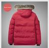 Men's Large Hooded Goose Down Jacket with Fur Collar, Outdoor & Winter Warmth