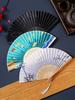 Traditional Chinese Style Folding Fan, Chinese-Style Dance Fan for Women, Small and Portable, with Sturdy and Durable Bamboo Bones