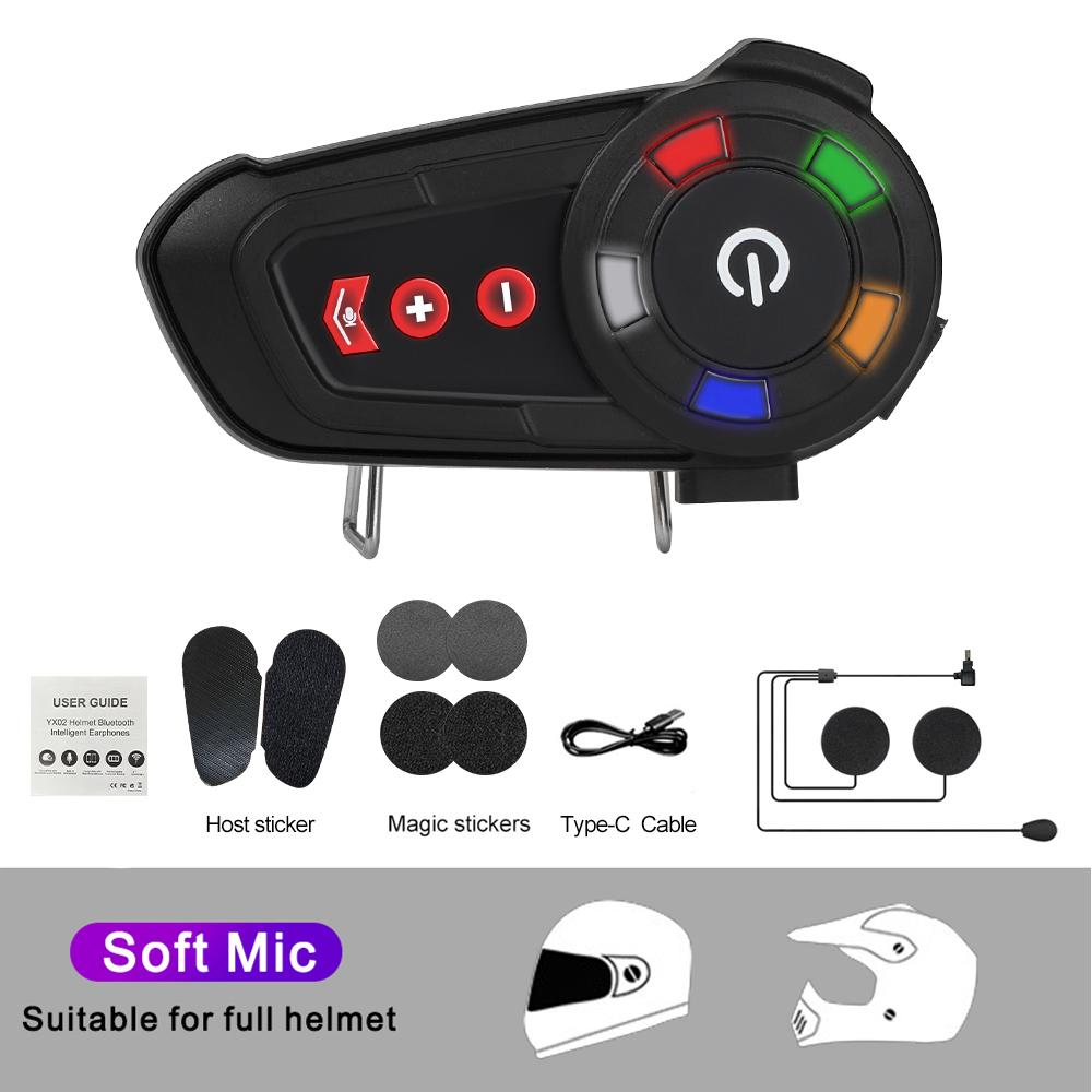 

YX02 Мотоциклетный шлем Bluetooth гарнитура BT5.2 беспроводные наушники для мотора громкая связь водонепроницаемые шумоподавляющие наушники