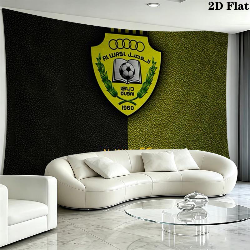 Al-Wasl F.C Wall Tapestry Aesthetic Wall Hanging Printed Fabric Blanket Decorative Tapestries for Bedroom Living Room Home Decor