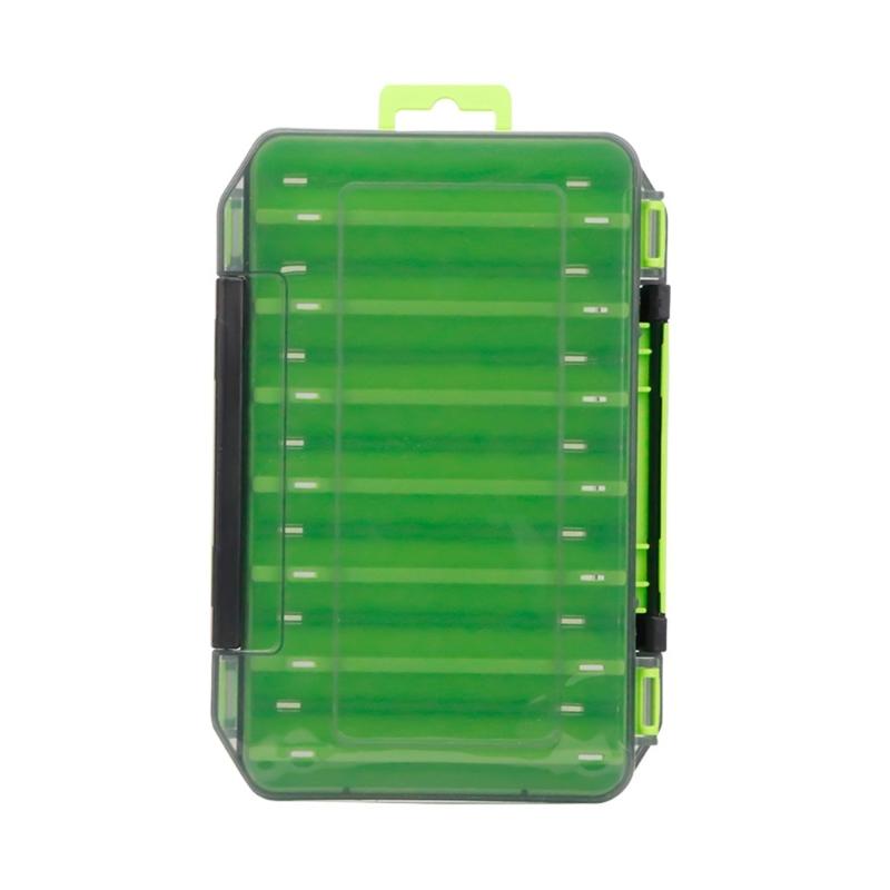 Klare doppelseitige Köderbox mit sicherem Verschluss, leichtes, wasserdichtes Design für Angelwerkzeuge und Kleinteile