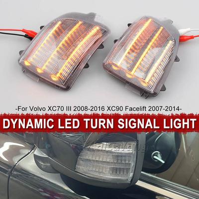 2 Stück LED Dynamische Seitenblinkerleuchte Sequentielle Blinkerlampe für Volvo XC70 III 2008-2016 XC90 2007-2014