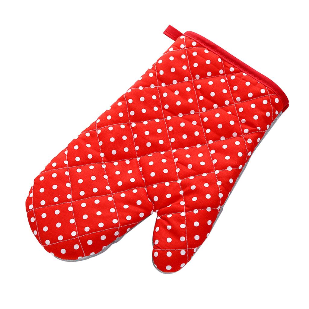 Oven Mitts Thickened Heat Resistant Hand Protection Comfortable Fit Baking Gloves for Microwave Kitchen Red