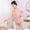 Women's Autumn Winter Thickened Coral Fleece Pajama Set