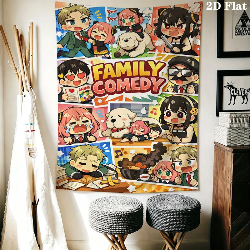 Family Comedy Wall Tapestry Tapestry Background Cloth Fashion Print Wall Decoration Background Cloth Christmas Gift