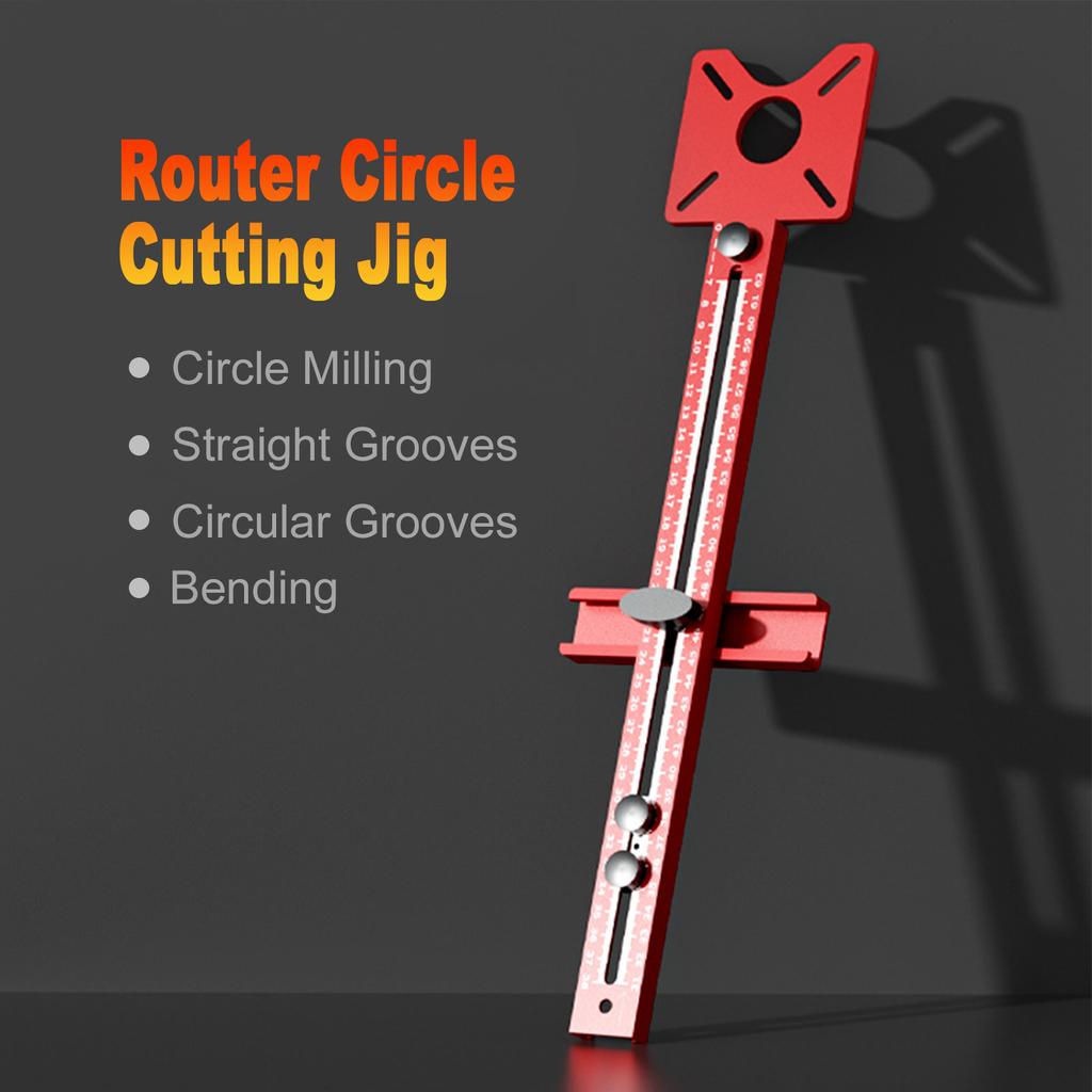 Router Milling Groove Bracket, Aluminum Alloy Router Circle Cutting Jig, Multifunctional Router Guide, Adjustable