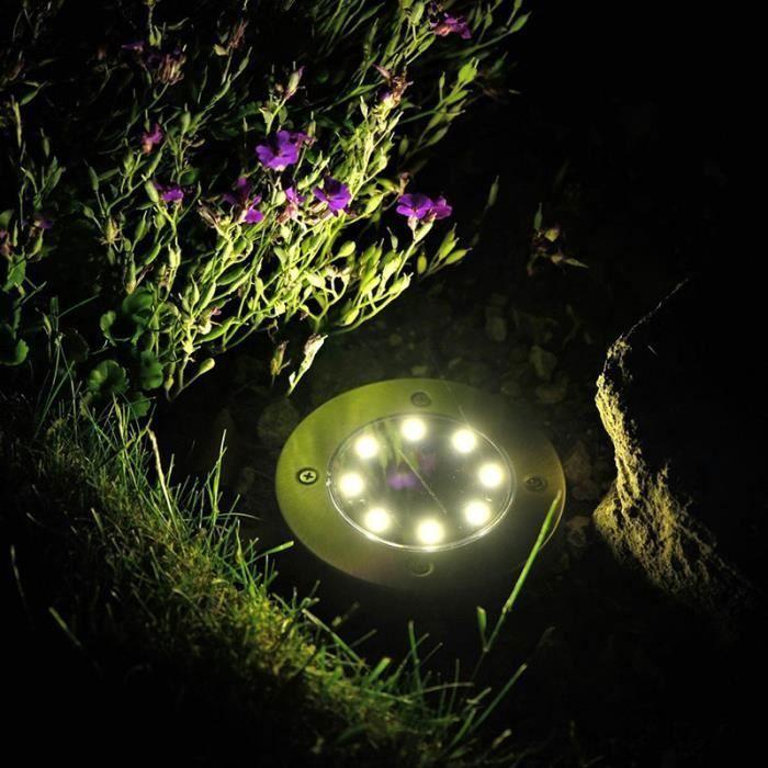 Lampe Solaire - RICEEL - 8 LED - 3000K Blanc Chaud - Etanche IP65 - Jardin Extérieur