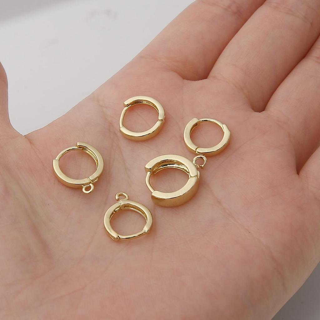 1 par de pendientes de gancho de latón de 12/13/14mm para mujeres y niñas, accesorios de cierre de pendientes