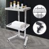 2-Tier Mobile Beauty Hairdressing Cart, Stainless Steel Rolling Utility Organizer for Salon Styling Supplies, 11lbs Capacity