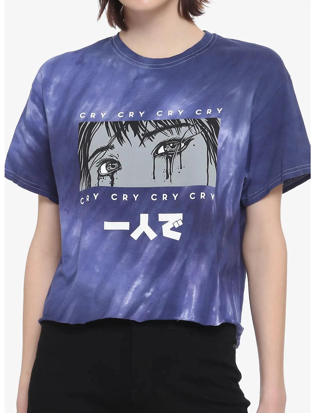

Hot Topic Для подростков и больших размеров Sad Boys Cry Тай-дай Укороченная футболка Новая с бирками XS-3XL Плюс 0,2,4 4XL