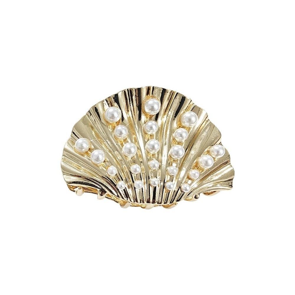 

Ocean Series Women Hair Claw Zinc Zinc Zinc Alloy Hair Crab Clip Simple Shark Clip Headwear Style B Gold