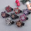 Headdress Acrylic Female Rhinestone Hair Claw Ponytail Holder Hair Accessories Flower Duckbill Clip