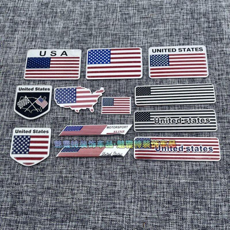 Car Aluminum Sticker Modified UK Germany Italy France Russia Color Scratch Decorative Sticker Random Sticker Tail Sticker