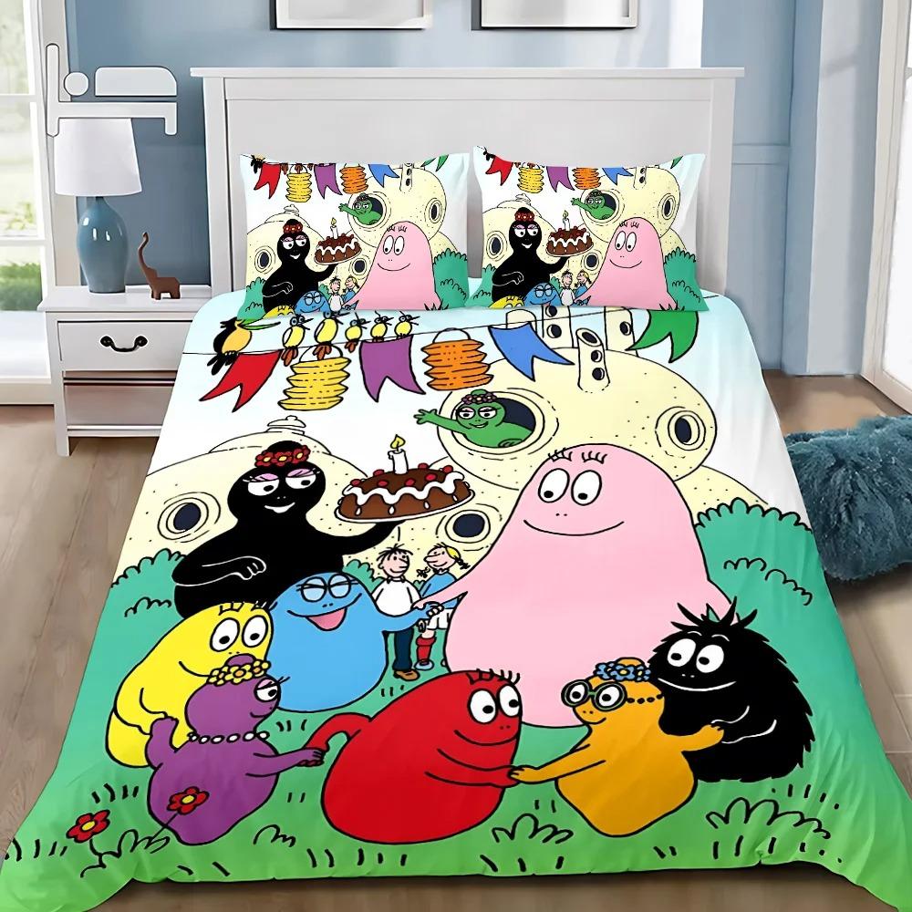 

Cartoon B-Barbapapa Bedding Set For Bedroom Soft Modern Bedspreads Comefortable Kids Duvet Cover Quilt Cover And Pillowcase US Twin 173x218cm