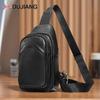 DUJIANG Men's Retro Leather Crossbody Bag - Large Capacity, Multifunctional Commuter Shoulder Bag