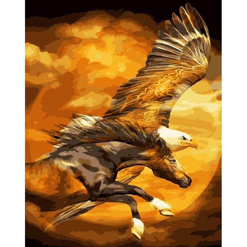 5D DIY diamantová malba Eagle Diamantové vyšívání Zvířecí křížový steh Kamínky Plný kulatý vrták Řemesla Domácí dekorace Dárek