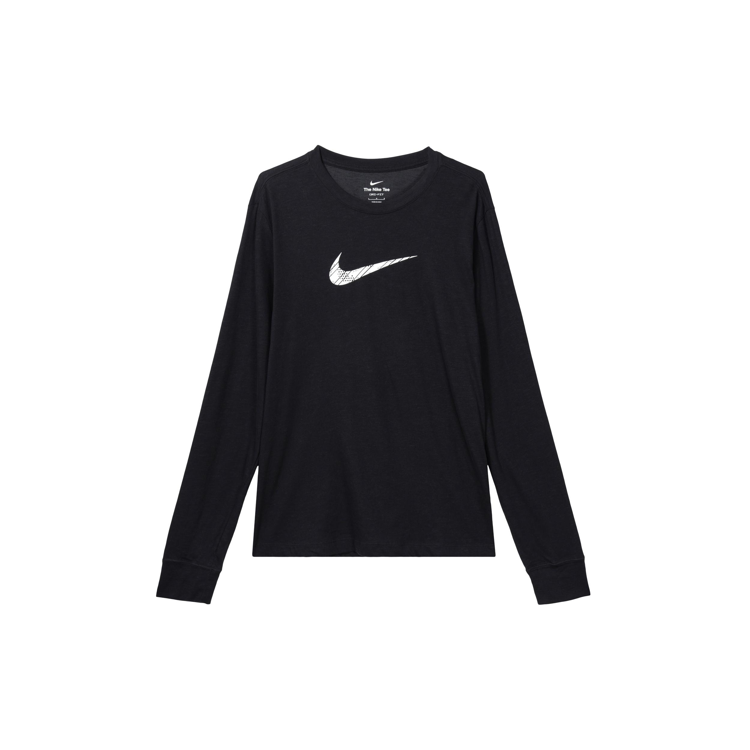 Nike Dri-fit Alphabet Logo Printing Long Sleeves Round Neck Black Men s DH0714-010 L