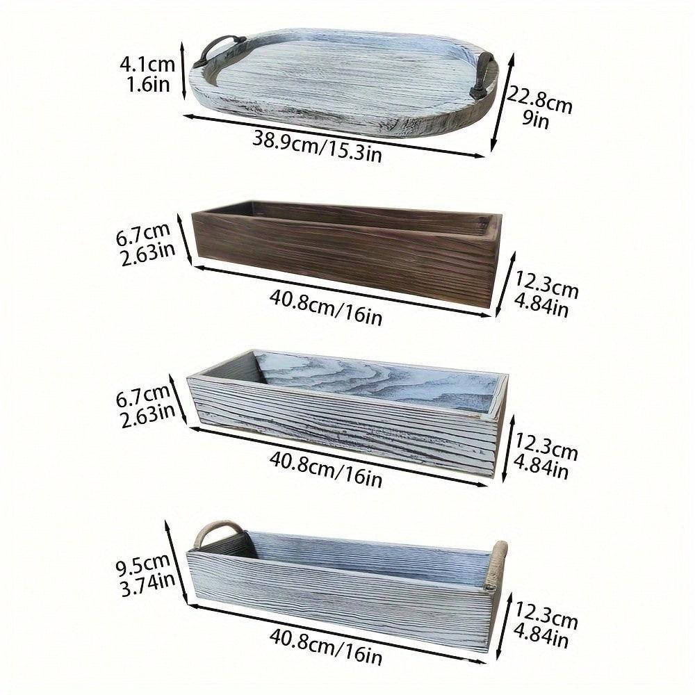 In-Stock Wooden Plant Base: Desktop Tray & Incense Burner White Square Without Handle