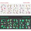 15 Sheets Carton Tatoo Kids Play Temporary Tatoo Sticker for Childrens Body Art Mermaid Sticker Glow Paste on Face Arm