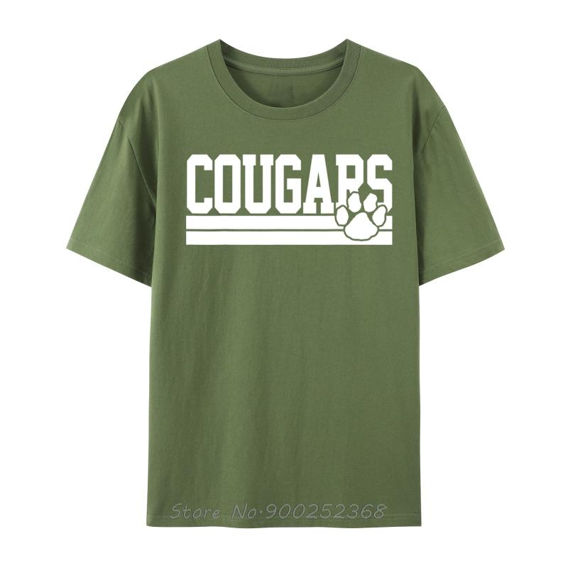 Cougars School Spirit Europe Tshirt Men Summer Cotton Tshirt Fitness Tees Tops Oversized Streetwear Casual Fitness T Shirt