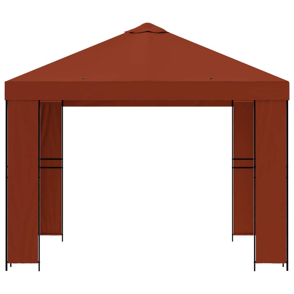 Pavilion 3 X 3 M Terracotta Polyester and Steel 190 Gsm