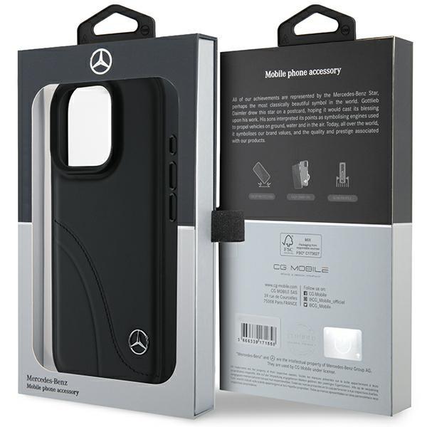 Mercedes Mehcp16X23Rbcsk Iphone 16 Promax 6.9 Czarny/Black Hardcase Mb Curved Stitches Leather