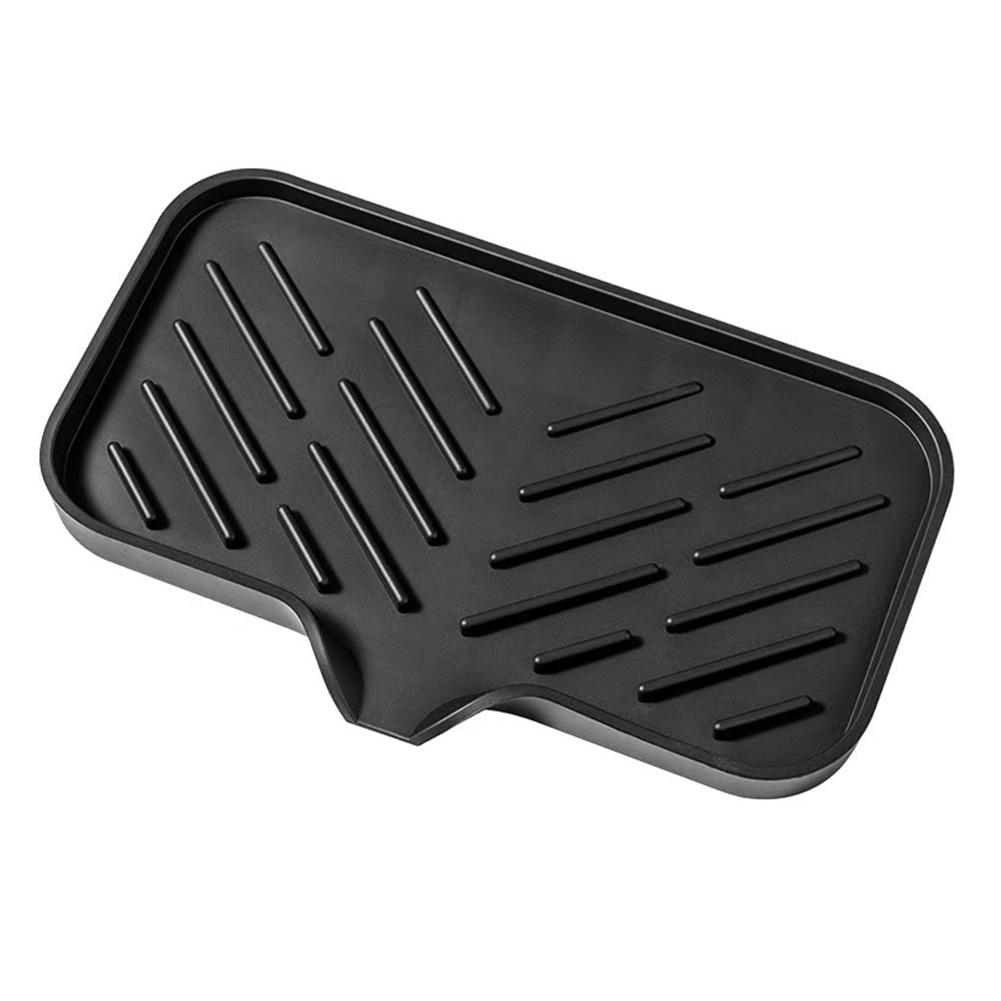 

Силиконовый коврик для сушки посуды, держатель для губки для кухонной раковины, дренажная прокладка, поднос для хранения мыльниц, самоосушающийся органайзер, противоскользящая полка для хранения, принадлежности для ванной комнаты L чёрный