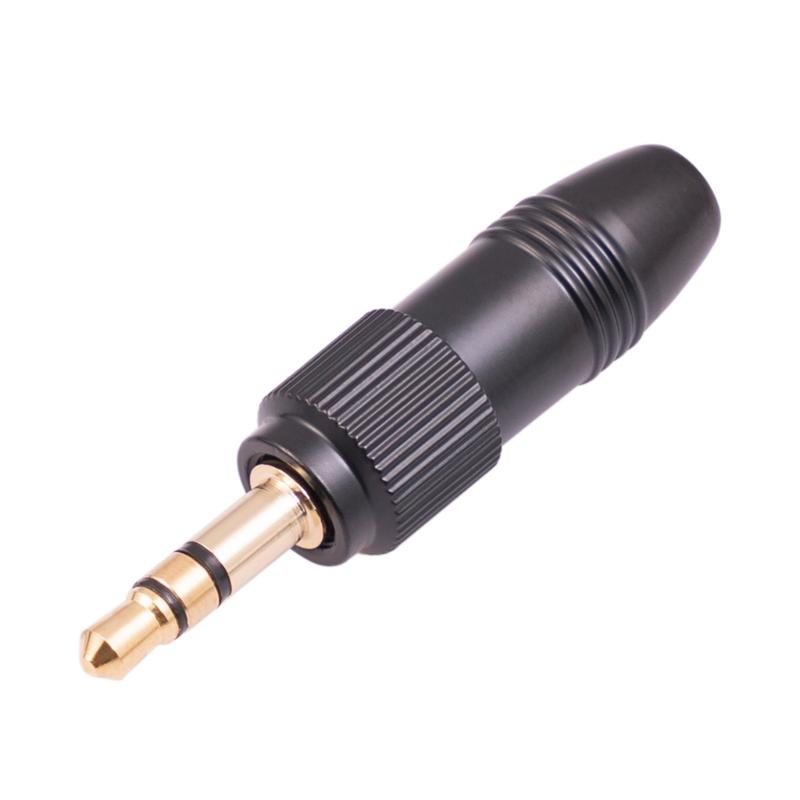 

Black 3.5 mm 1/8 Stereo Screw Audio Lock Connector for Sennheiser Microphone Spare Plug Adapter 1