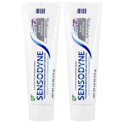 Extra bělící zubní pasta s fluoridem, dvojbalení, 2 tuby, 113 g (4 oz) Každý