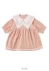 Baby Lace Long Commemorative 70 Pink [Mokumofu] Clothes, Collar, Romper, Girls, Sleeve, Formal, Photoshoot, Velor,