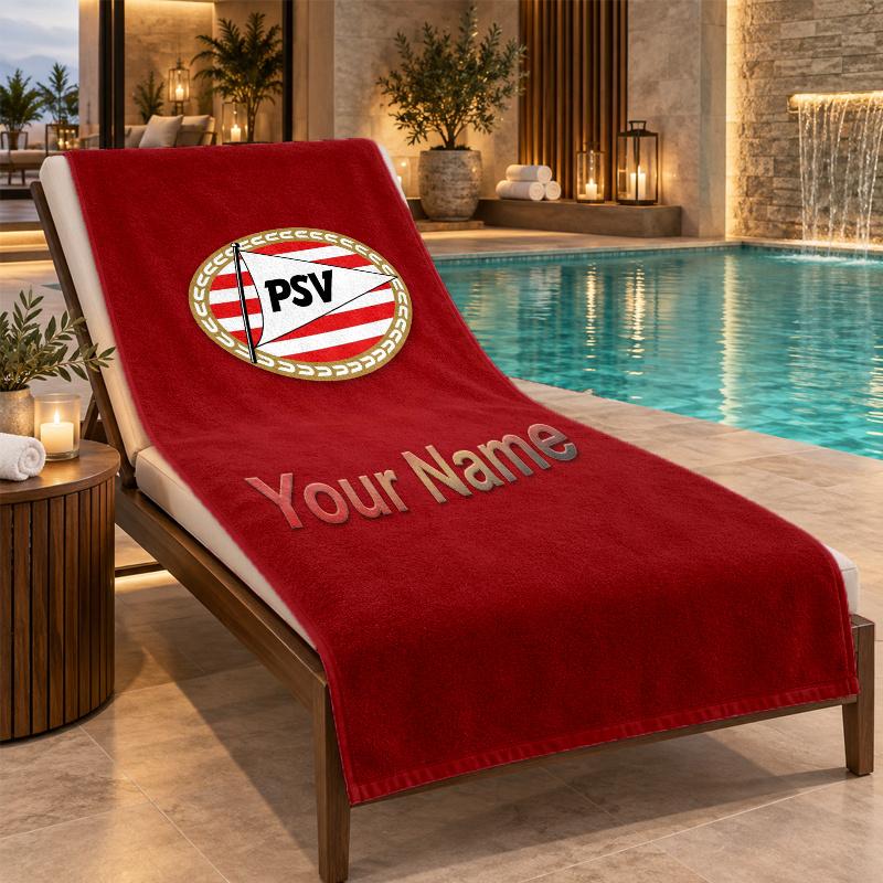 Custom Name PSV Eindhoven Beach Towel Personalized Text Soft Towel Swimming Travel Bath Gift