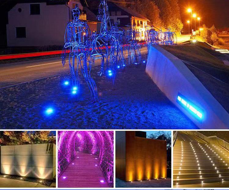 Ultra-Thin LED Outdoor Waterproof Floor Lamp - Low Voltage 12V/24V, Wood Finish