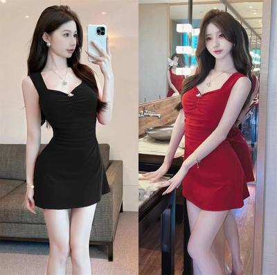 Pure Desire Sweet and Spicy Temperament Suspender Dress Women's Summer New Sexy Waist and Thin a Word Short Skirt