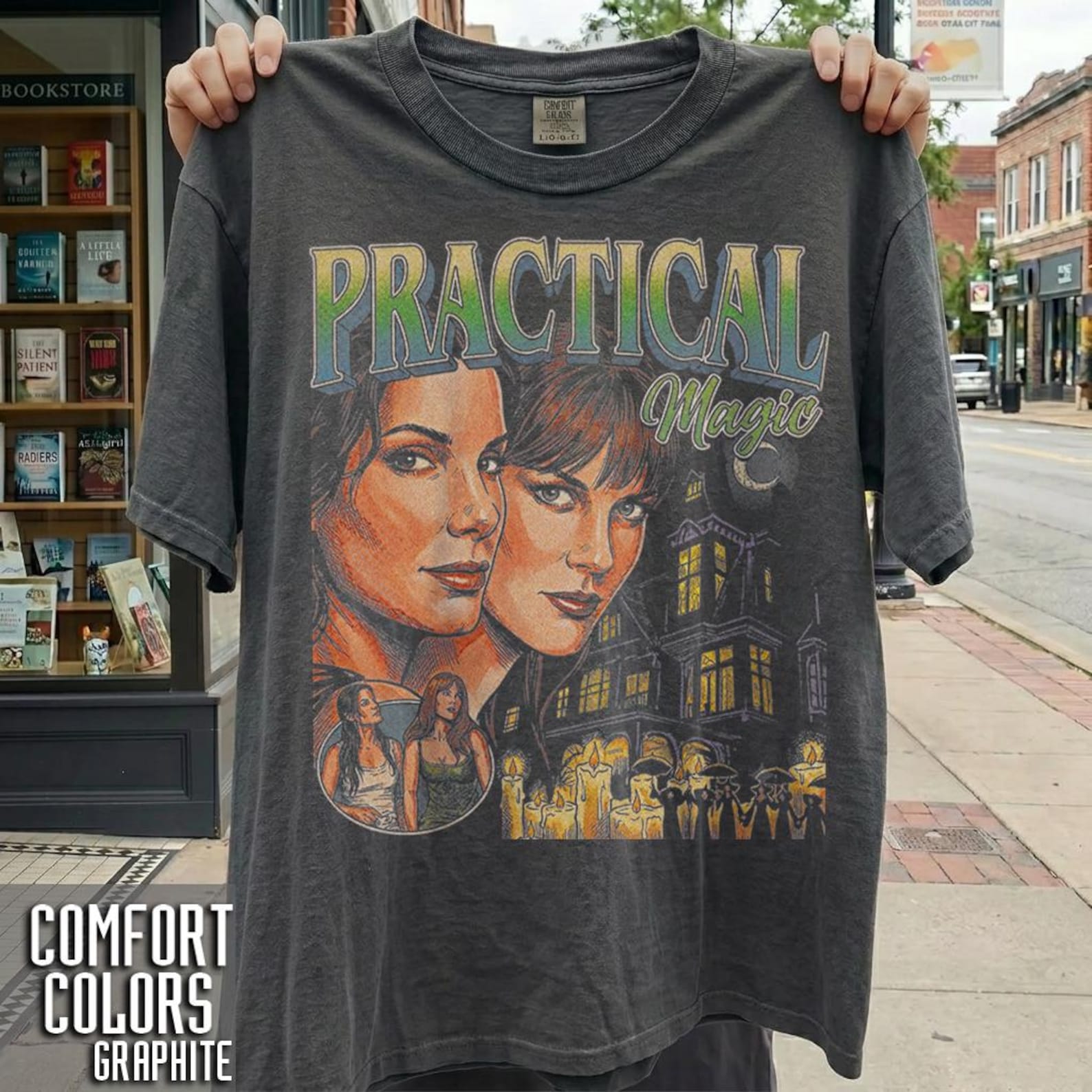 Practical Magic Vintage T-Shirt, Comfort Colors Halloween Graphic Tee, Retro Owens Sisters Witchy Movie Merch, Spooky Season Fan Gift S