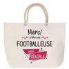 Beach Bag - PLANETEE - Thank You Awesome Footballer - Large Size - Rope Handle - Multicolored Cotton