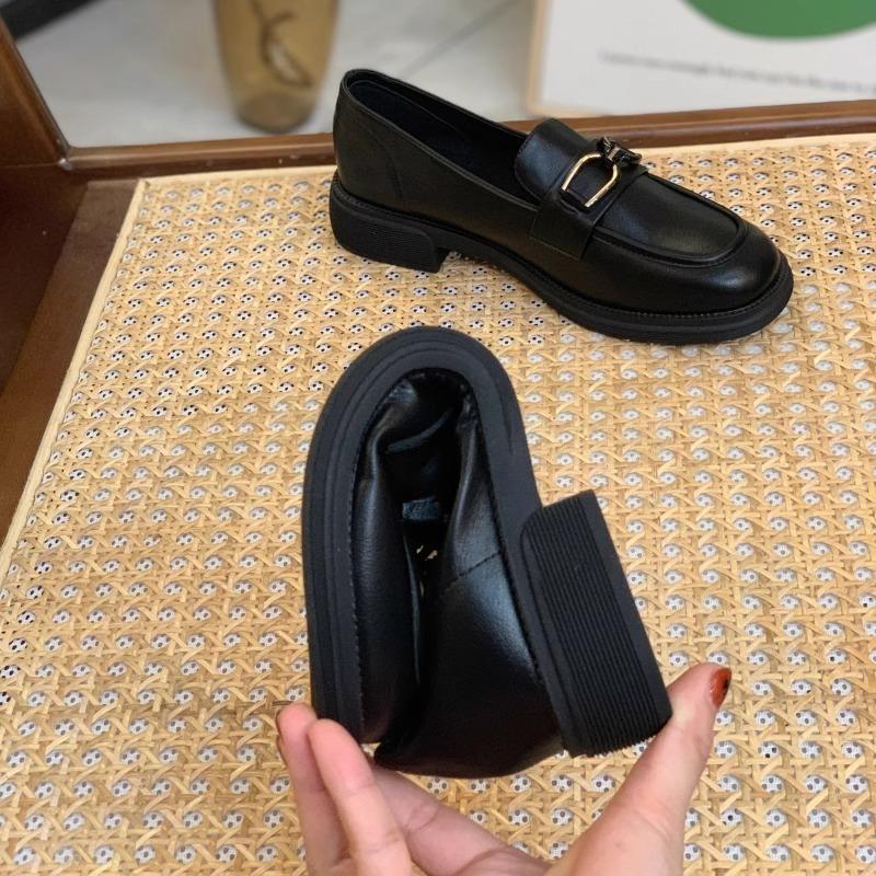 Leather women's shoes spring new small leather shoes one pedal lazy soft sole single shoes children