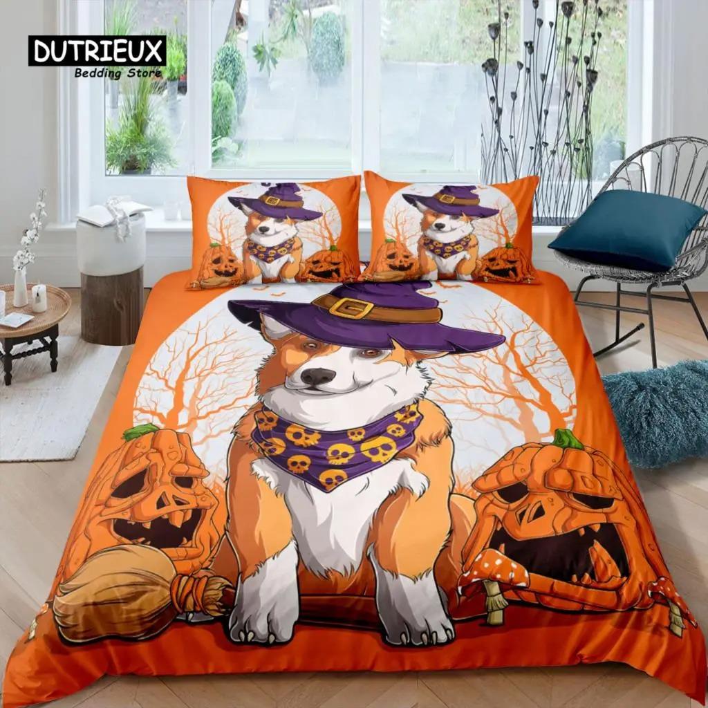 Home Living Luxury 3d Halloween Skeleton Bedding Set Duvet Cover Set Pillowcase Kids Bedding Set Queen and King EUUSAUUK Size