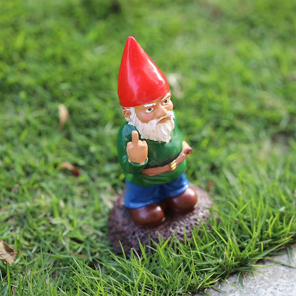 Micro Middle Finger Gnome Statue 3D Drunk Gnome Statue Mini Resin Doll Garden Decoration Resin Garden Figurines Garden Gnomes