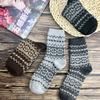 5 Pairs of Mid-calf Wool Socks for Men In Autumn and Winter, Double Octagonal Flower Men's Socks
