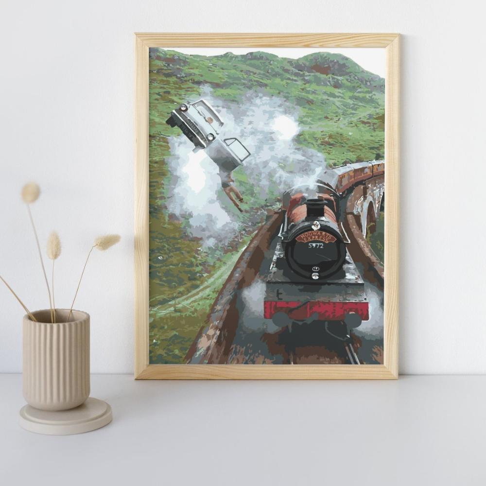 Malowanie Po Numerach Obrazy Do Malowania - Latające Auto Pottera 40X50Cm