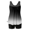 Women’s Gradient Tankini Set Scoop Neck Sleeveless Loose Fit Top with Shorts Two Piece Swimsuit for Beach Pool