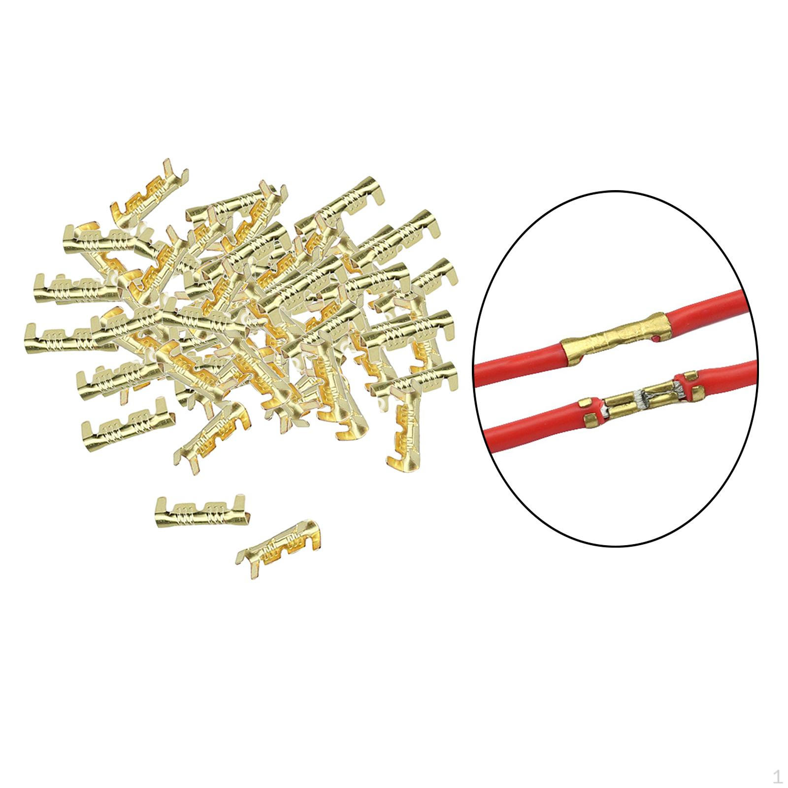 

453 Car Brass Terminals 0.5-1.5mm Cold Inserts Wiring Electrical or Tool 50Pcs
