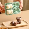 2/4Grids Cute Bear Ice Cube Tray Flexible Food Grade Silicone Ice Cube Mold Ice Trays For Freezer