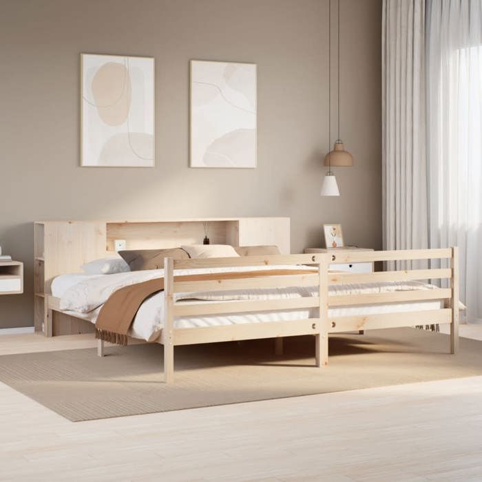 VidaXL Bookcase Bed Without Mattress 180x200 Cm Solid Pine Wood 3321858