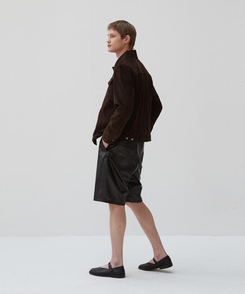 Beleudemaleu Italian Napa Lambskin Bermuda Pants