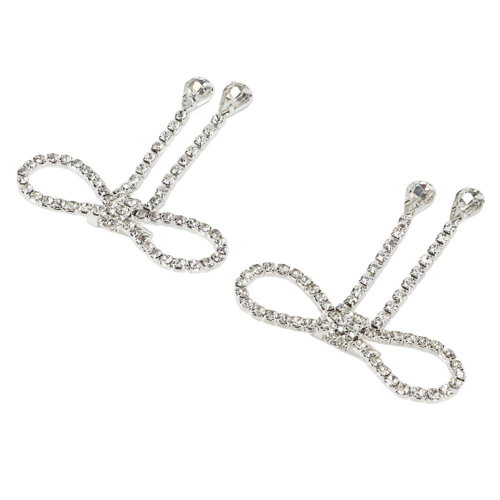 2pcs Rhinestone Design Rhinestone Bow Brooch Tassel Design Tassel Brooch Pin Celebrations