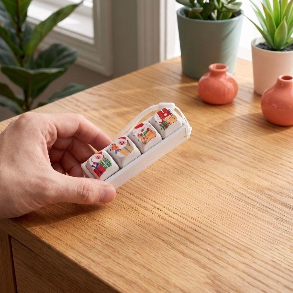Cartoon Fidget Clicker Keychain Animals Fingertip Button Keyring Sensory Clicker Toys Student Gift